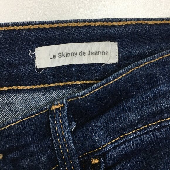 FRAME Le Skinny De Jeanne 5 Pocket Logo Hardware Queens Way Wash Slim Fit Jeans - Picture 3 of 10